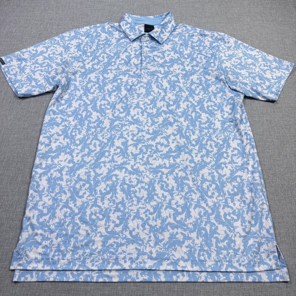 Dunning Golf Polo Shirt Mens Large Blue Short Sleeve Abstract Graphic Print Logo - Picture 5 of 11